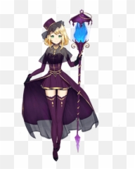 Celina Transparent - Anime Girl With Staff Full Size PNG