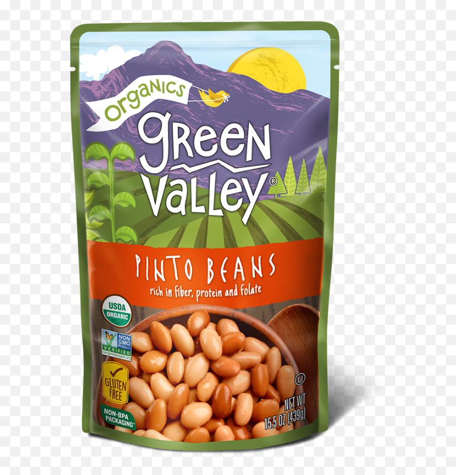 Pinto Beans U2013 Green Valley Organics - Turtle Foods Pacakging Clipart Png,Beans Transparent