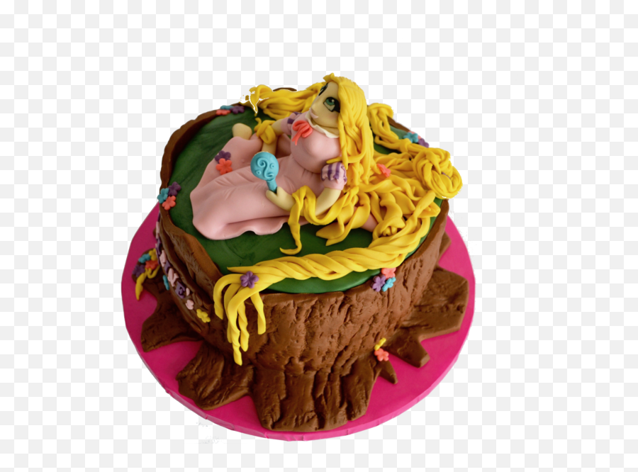 Tree Log Png - Rapunzel Chocolate Birthday Cake With Edible Rapunzel Cake,Rapunzel Transparent Background