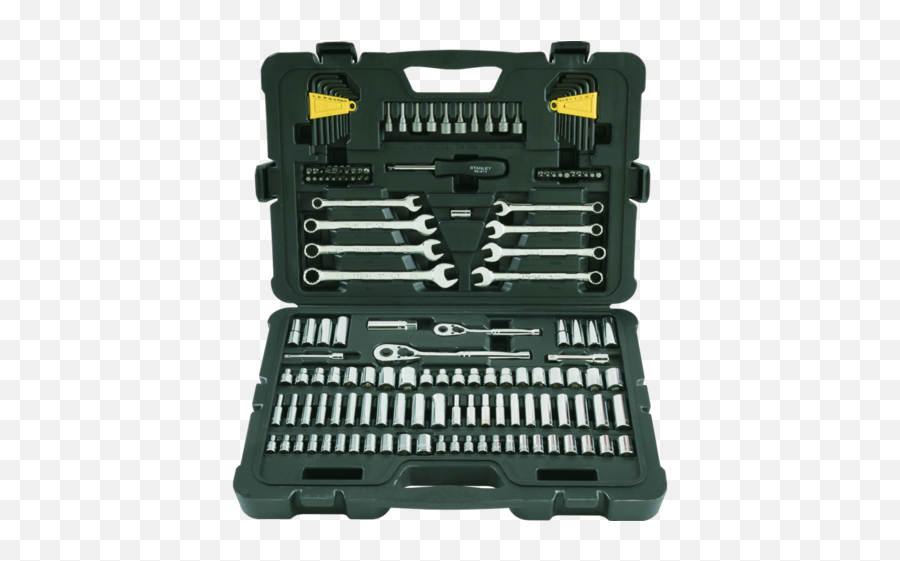 Stanley - 145 Piece 14 U0026 38 Drive Chrome Vanadium Finish Deep Well Socket Set 61583613 Msc Industrial Supply Stanley 145 Piece Mechanics Tools Set Png,Socket Wrench Png