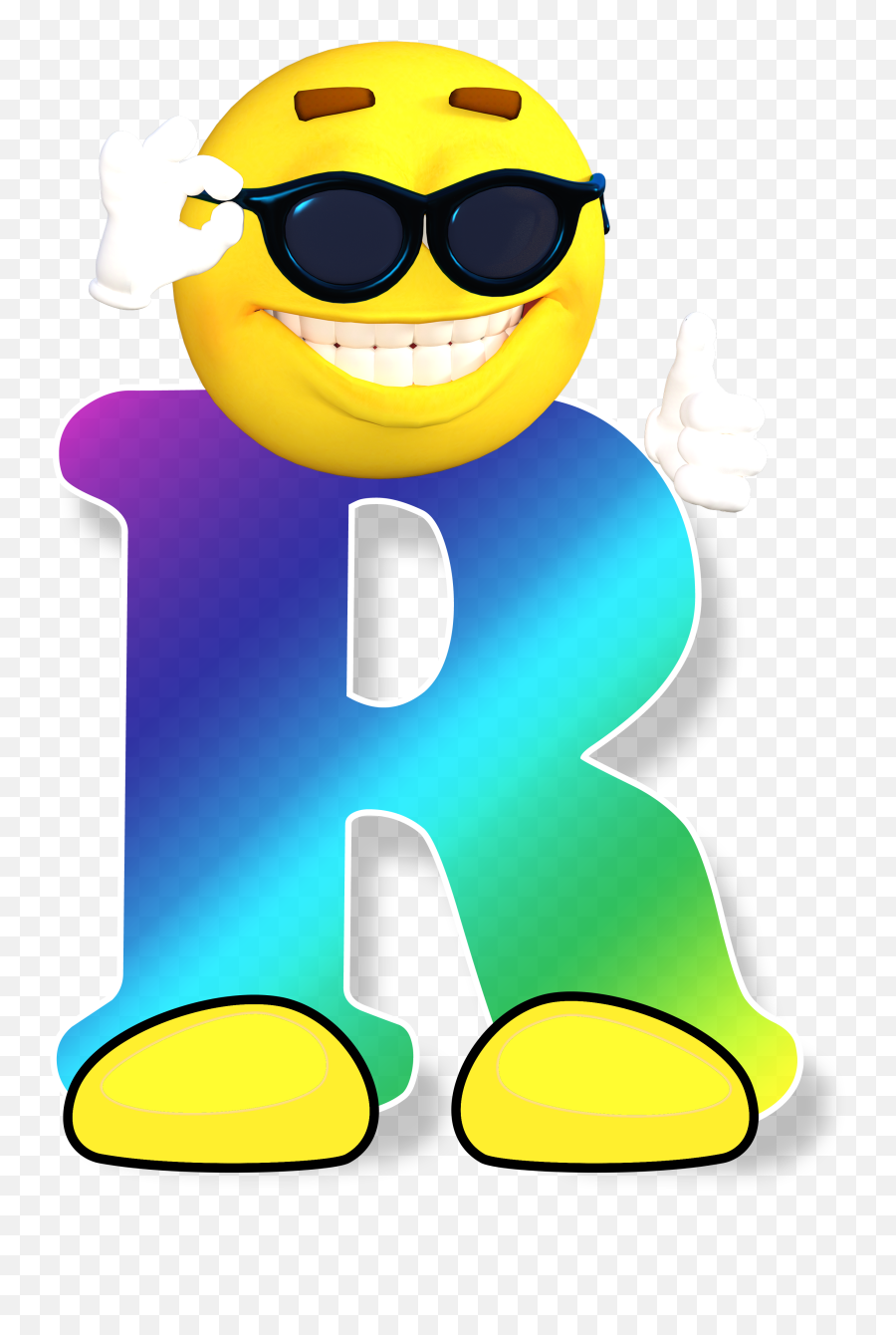 Letter R With Emoticon Face - Abc Emoji Alphabet Png,Letter R Png