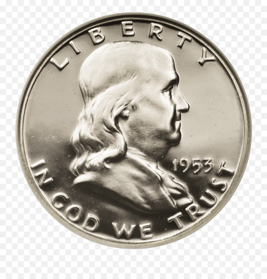 Ben Franklin Half Dollars - Liberty In God We Trust 1954 Png,Benjamin Franklin Png