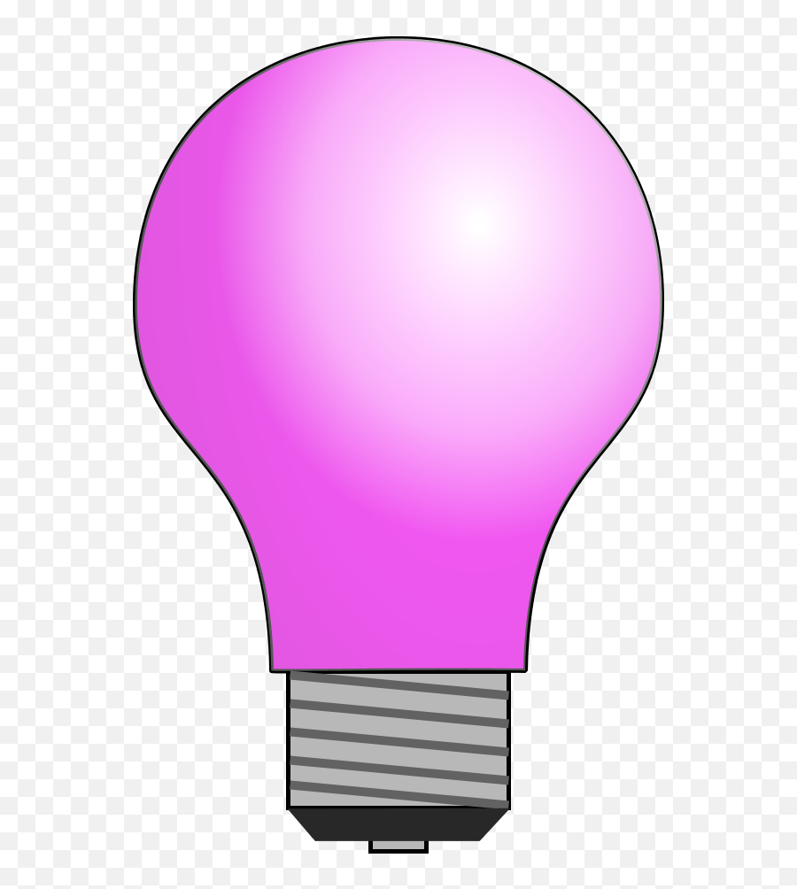 Lightbulb Clipart Pink Transparent Free For - Light Bulb Clip Art Png,Lightbulb Clipart Transparent