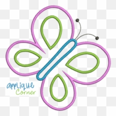 Applique Corner Ribbon And Rick Rack - Girly png