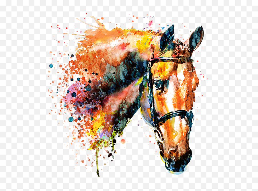 Colorful Horse Head Hand Towel For Sale - Colorful Horse Watercolor Paintings Png,Horse Mask Png