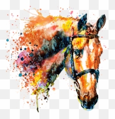 Colorful Horse Head Hand Towel For Sale - Colorful Horse Watercolor Paintings Png,Horse Mask Png