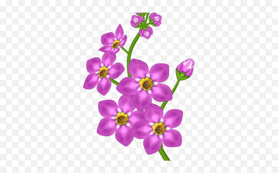 Download Forget Me Not Clipart Flower Head - Bunch Of Yellow Purple Png Transparent Flowers,Yellow Flower Transparent Background