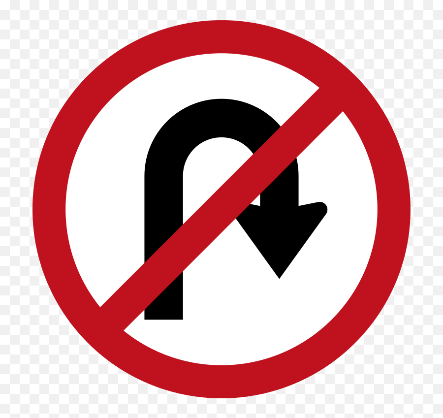 Download U Turn Sign Png Free - No Phone Call Icon Printable Road Traffic Signs,Phone Call Icon Png