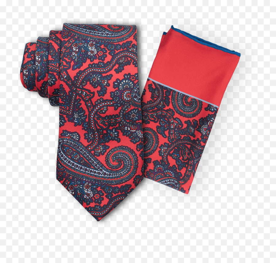 Paisley Red Tie Set - Silk Png,Red Tie Png