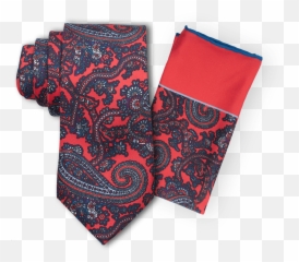 Paisley Red Tie Set - Silk Png,Red Tie Png