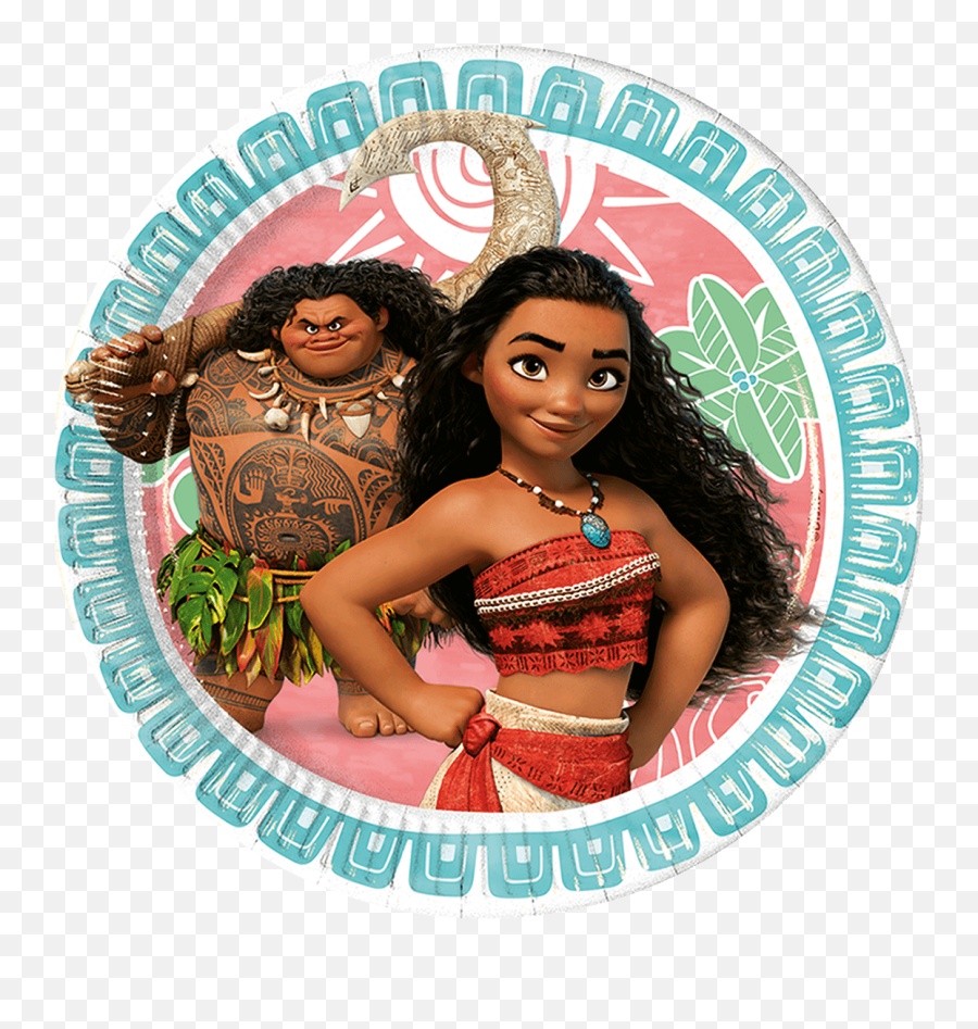 Moana Paper Plates - Moana Round Cake Toppers Png,Moana Png Images