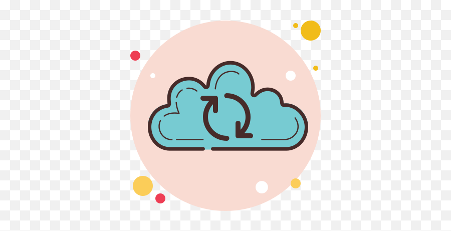 Cloud Sync Icon In Circle Bubbles Style Png Pink Weather