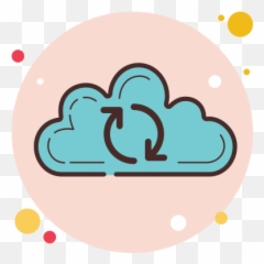 Cloud Sync Icon In Circle Bubbles Style Png Pink Weather