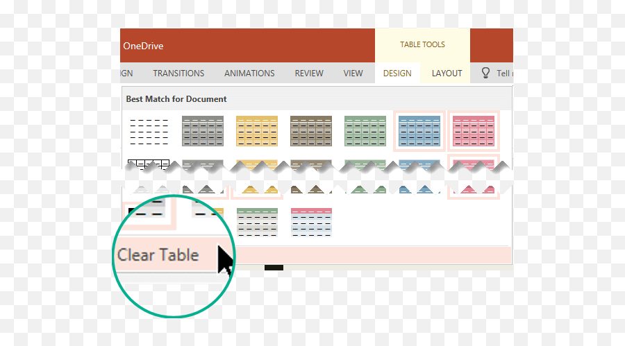 Change The Look Of A Table - Powerpoint Powerpoint Change Appearance Of Table In One Click Png,Transparent Image Powerpoint