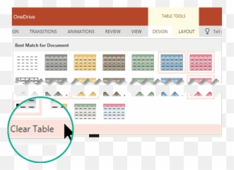 Change The Look Of Table - PowerPoint Powerpoint Appearance Of Table In One Click png