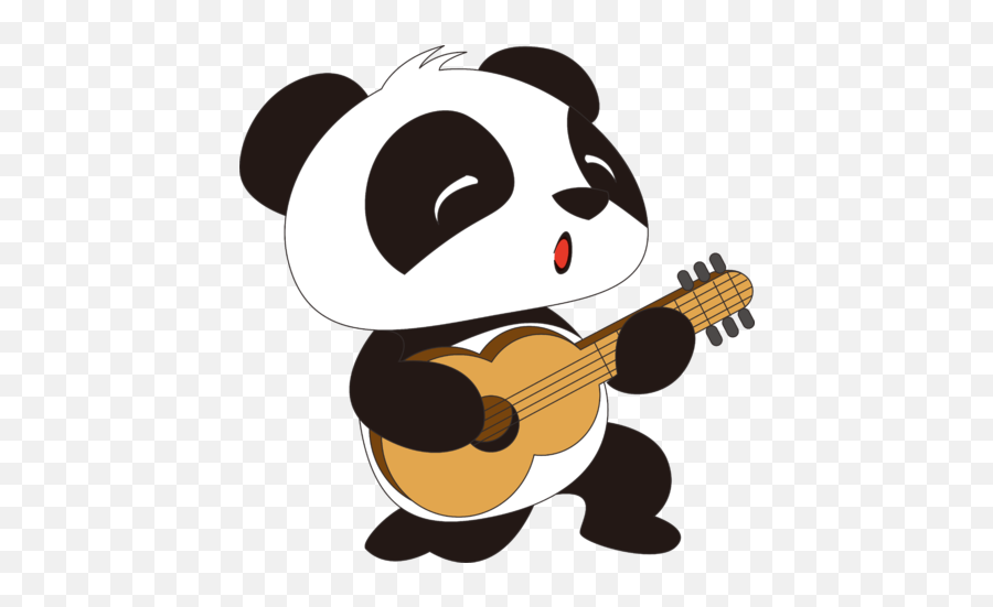 Panda Guitar Full Size Png Download Seekpng - Panda With Guitar,Cartoon Guitar Png