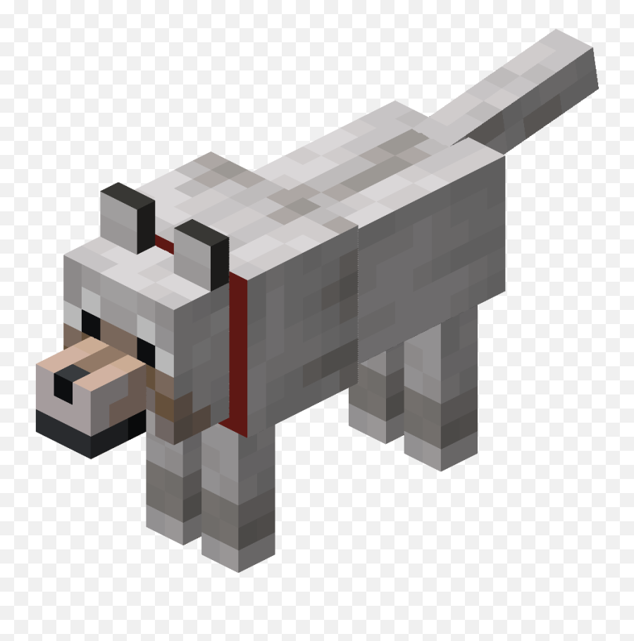 Tamed Wolf With Red Collar - Minecraft Characters Png,Minecraft Characters Png