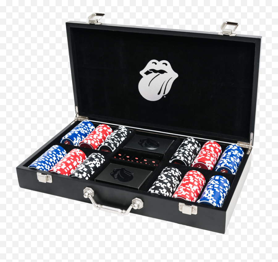 Casino Poker Set - Rolling Stones Products Png,Poker Chips Png