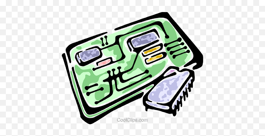 Circuit Board And A Computer Chip Royalty Free Vector Clip - Vector Clipart Circuit Board Art Png,Circuit Board Png