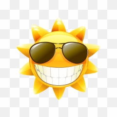 Cool Sun Wearing Sunglasses Emoji Free - Summer Camp Pamphlets Design Png,Cool Glasses Png