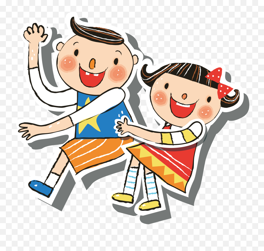 Cartoon Child Clip Art - Happy Children Cartoon Vector Png,Cartoon Kids Png  - free transparent png images 