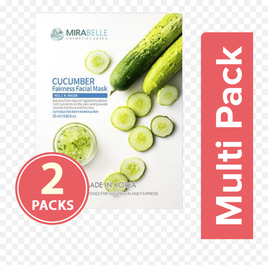 Mirabelle Korea - Cucumber Fairness Facial Mask 2x1 Pc Multipack Garnier Men Power White Fairness Face Wash Png,Cucumber Transparent