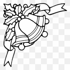 Printable Christmas Ornament Patterns - Bells Line Drawing png
