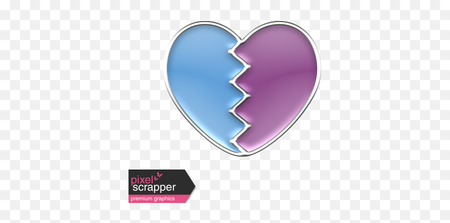 Enamel Pieces Kit 1 - Broken Heart 01 Graphic By Marisa Heart Png,Broken Heart Transparent