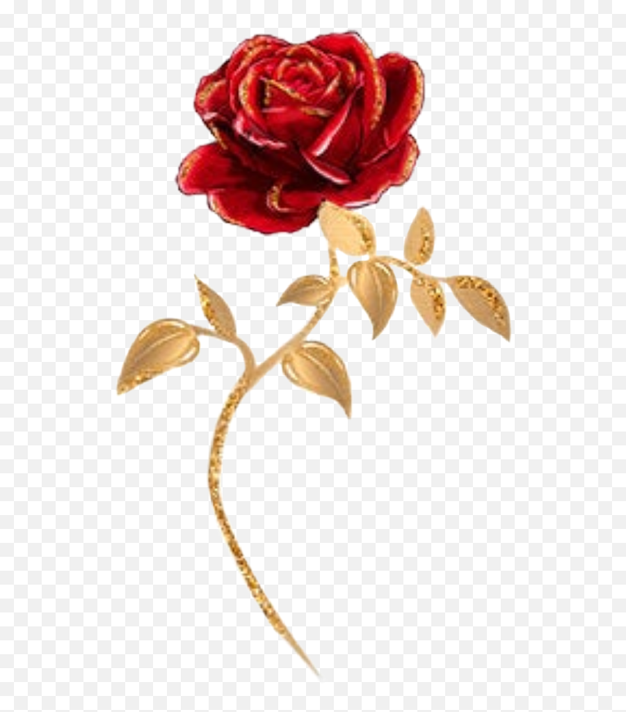 Watercolor Rose Flower Flowers Sticker - Beauty And The Beast Rose Png,Gold Flowers Png