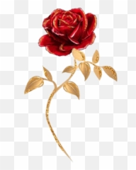 Watercolor Rose Flower Flowers Sticker - Beauty And The Beast Png