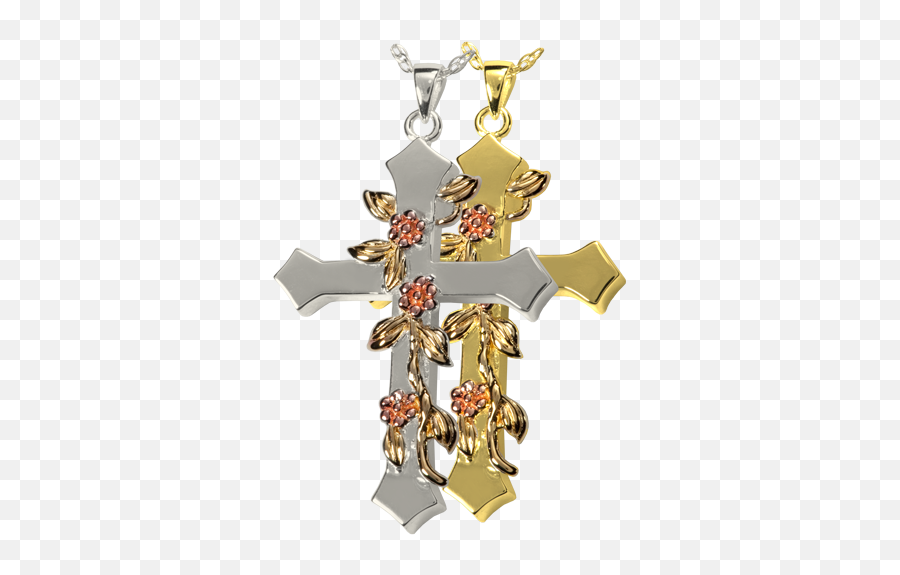 Rose Vine Cross - Cremation Ashes Memorial Pendant Cross Png,Rose Vine Png