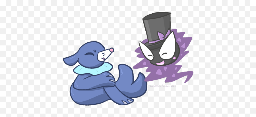 Download Hd The Gastly Happily Takes Fancy Hat And Put - Fictional Character Png,Fancy Hat Png