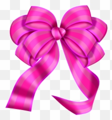 Pink Ribbon Banner - Diy Christmas Bow Clipart Png Download Ribbons