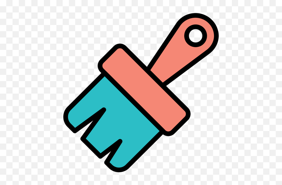 Paint Brush Icon Of Colored Outline - Vertical Png,Paint Brush Icon