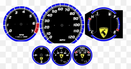 Daves Volvo 240 White Face Gauges - Gauge Png,Speedometer Logos