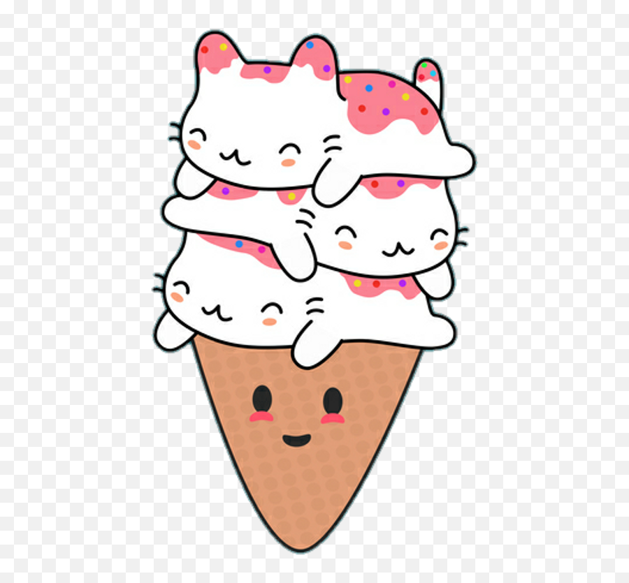 Download Pink Girls Kawaii Cute Tumblr Dreams Sadness Sad - Kawaii Ice Cream Cat Png,Sad Cat Png