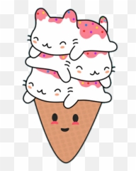 Download Pink Girls Kawaii Cute Tumblr Dreams Sadness Sad - Kawaii Ice Cream Cat Png,Sad Cat Png