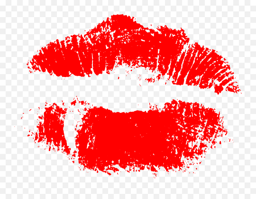 Red Print Of Kiss Lips Transparent - Kiss Vector Png,Lip Print Png