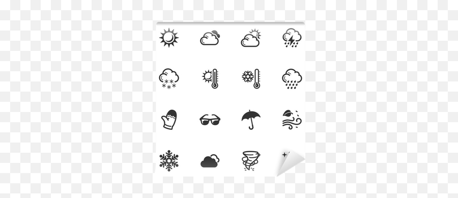 Wall Mural Weather Icons - Pixersus Winter Weather Icons Png,Free Weather Icon Set Png
