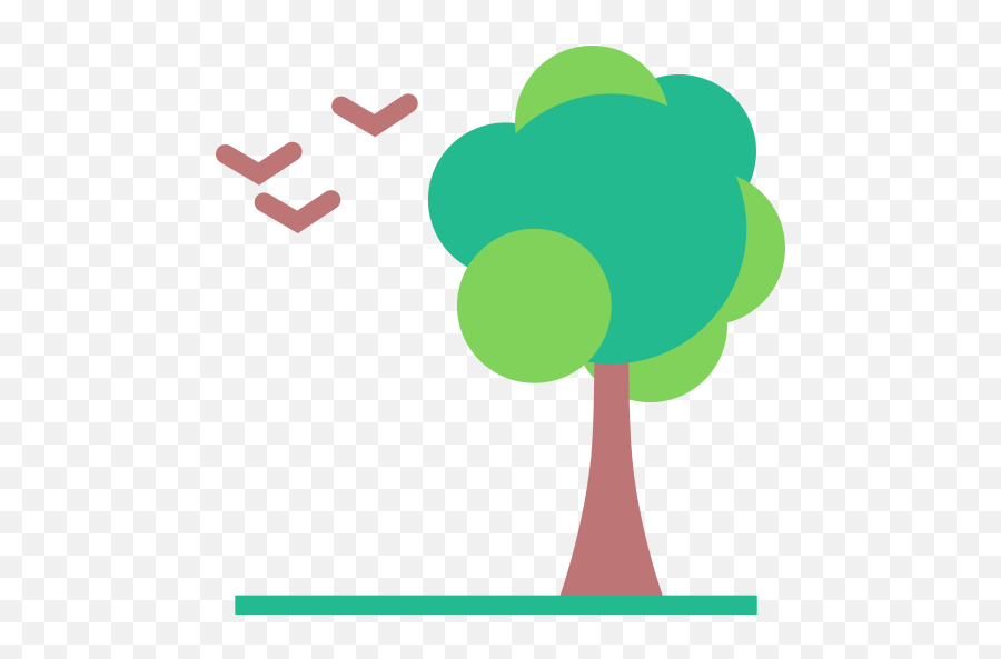 Tree Landscape Nature Birds Forest Free Icon Png