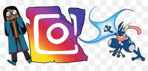The Instagram Icon Being Distroyed By Greninja While Png Instragram