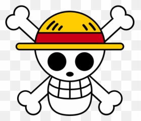 Download Pegatina One Piece Luffy - One Piece Skull Logo Png,Jolly Roger Png