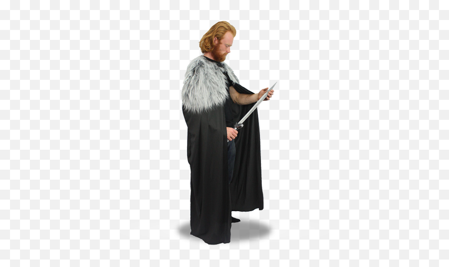 John Snow Grey Dyre Wolf Long Cloak - Costume Hat Png,John Snow Png