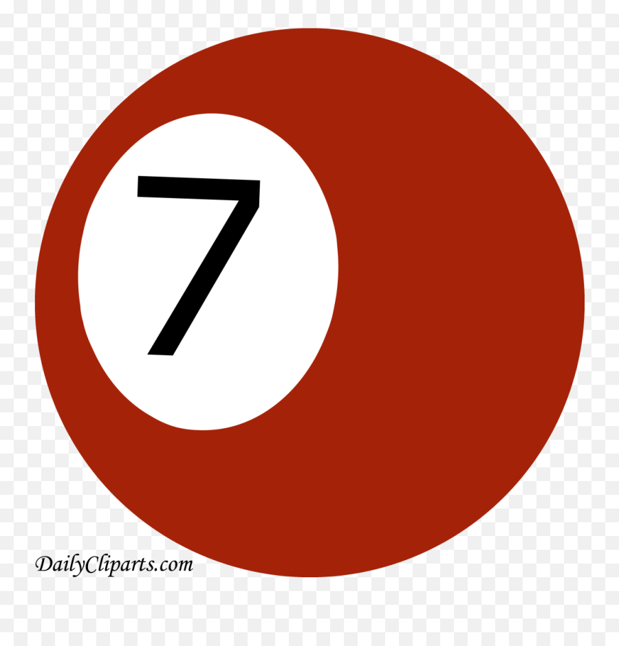Number 7 Pool Ball Maroon Color Clipart Icon Daily Cliparts - 7 Ball Clip Art Png,Number 7 Png