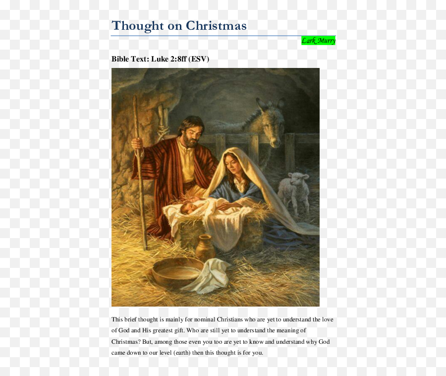 Manger Scene Png - Pdf Birth Of Jesus Christ 4782991 Christ Our Savior Is Born,Jesus Christ Transparent