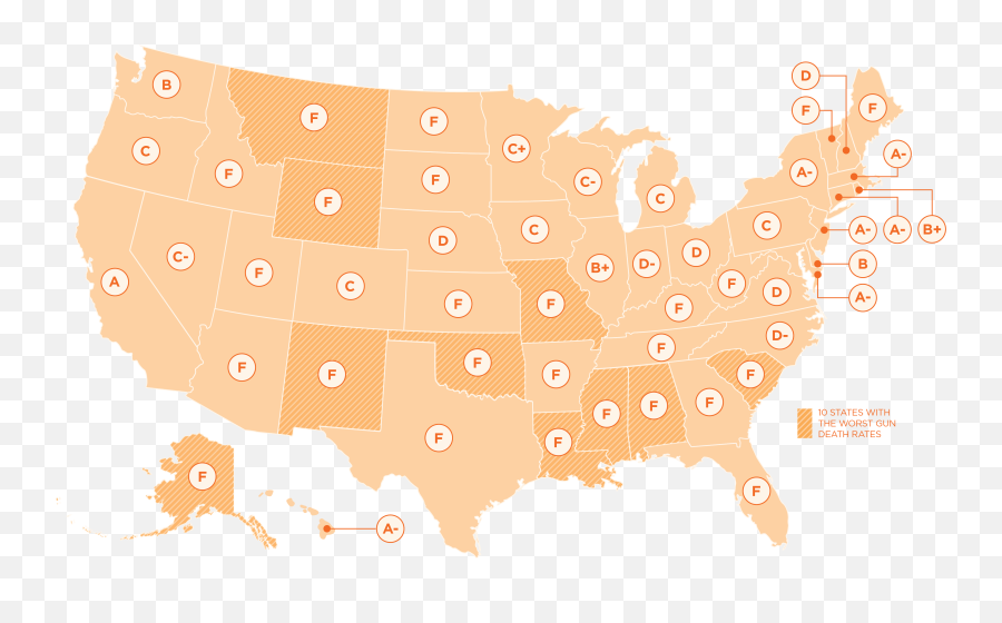 Law Center To Prevent Gun Violence - Annual Gun Law State Png,United States Map Transparent Background