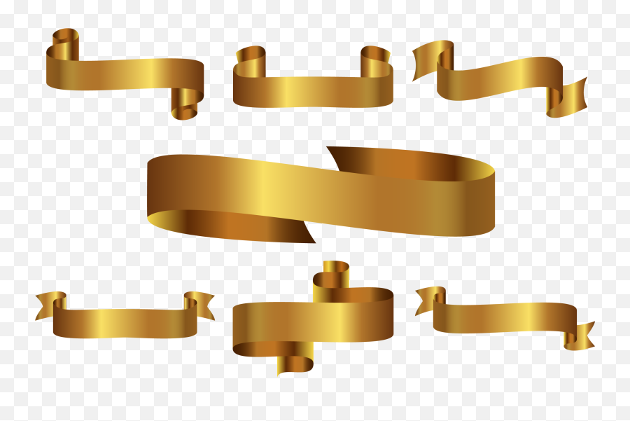 Gold Ribbon - Vector Golden Ribbon Label Png Download 2716 Gold Ribbon Lace,Golden Ribbon Png