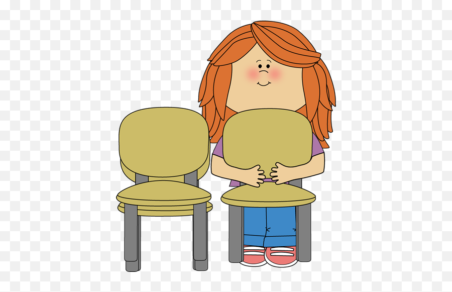 Girl Classroom Chair Stacker Clip Art - Girl Classroom Chair Chair Stacker Clipart Png,School Chair Png