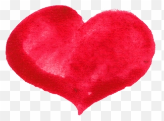 Red Watercolor Heart Transparent - Painting png
