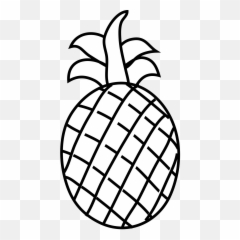 Download Hd Pineapple Fruit Food - Fruits Clipart Black And Black And White Fruit Clip Art Png,Fruit Clipart Png